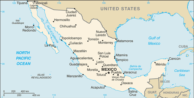 Map 0f Mexico
