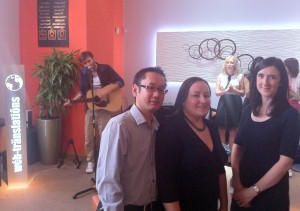 Melanie Potts of UKTI, with Cassandra and Pak at the Friends of Web-Translations event