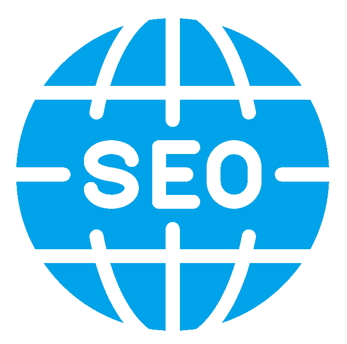 Icon of blue globe with SEO written on its centre.