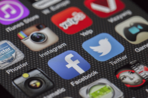 Social media apps on a smartphone