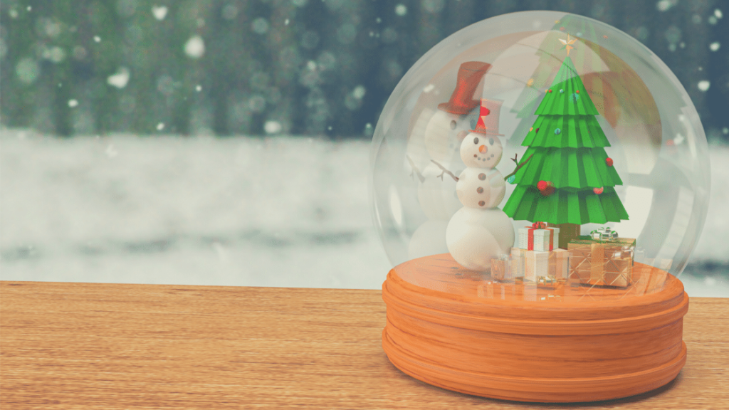 Snow globe to represent Festive Phrases.