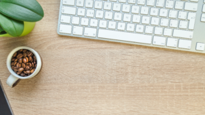 Keyboard on a desk