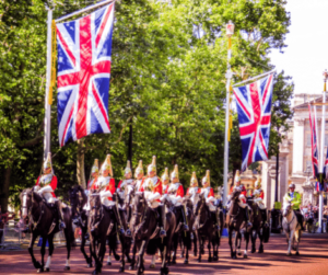 British parade on horses