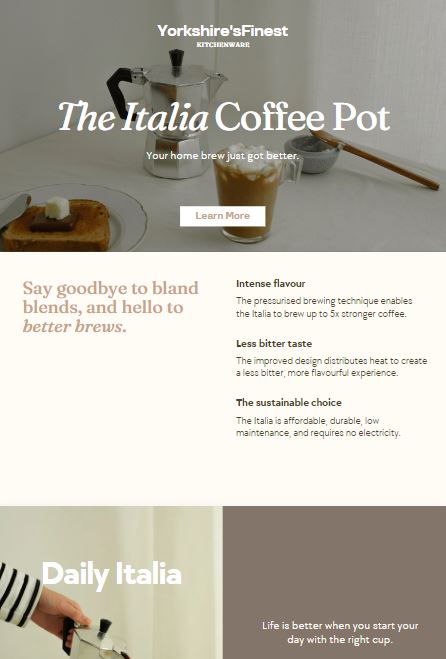 translated landing page example design